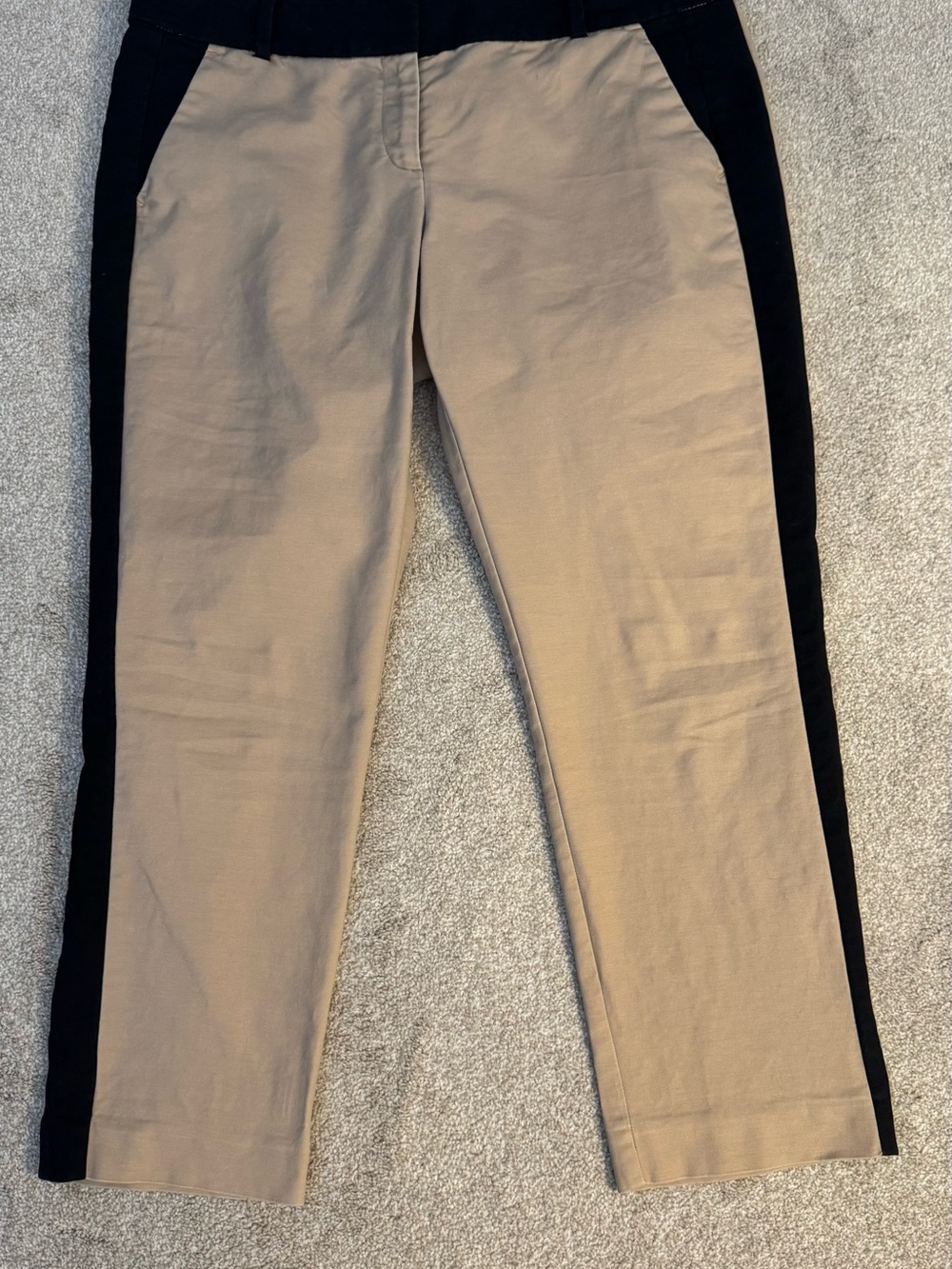 Ann Taylor Petite Signature Cropped Pants Size 10P Tan Black Colorblock Career